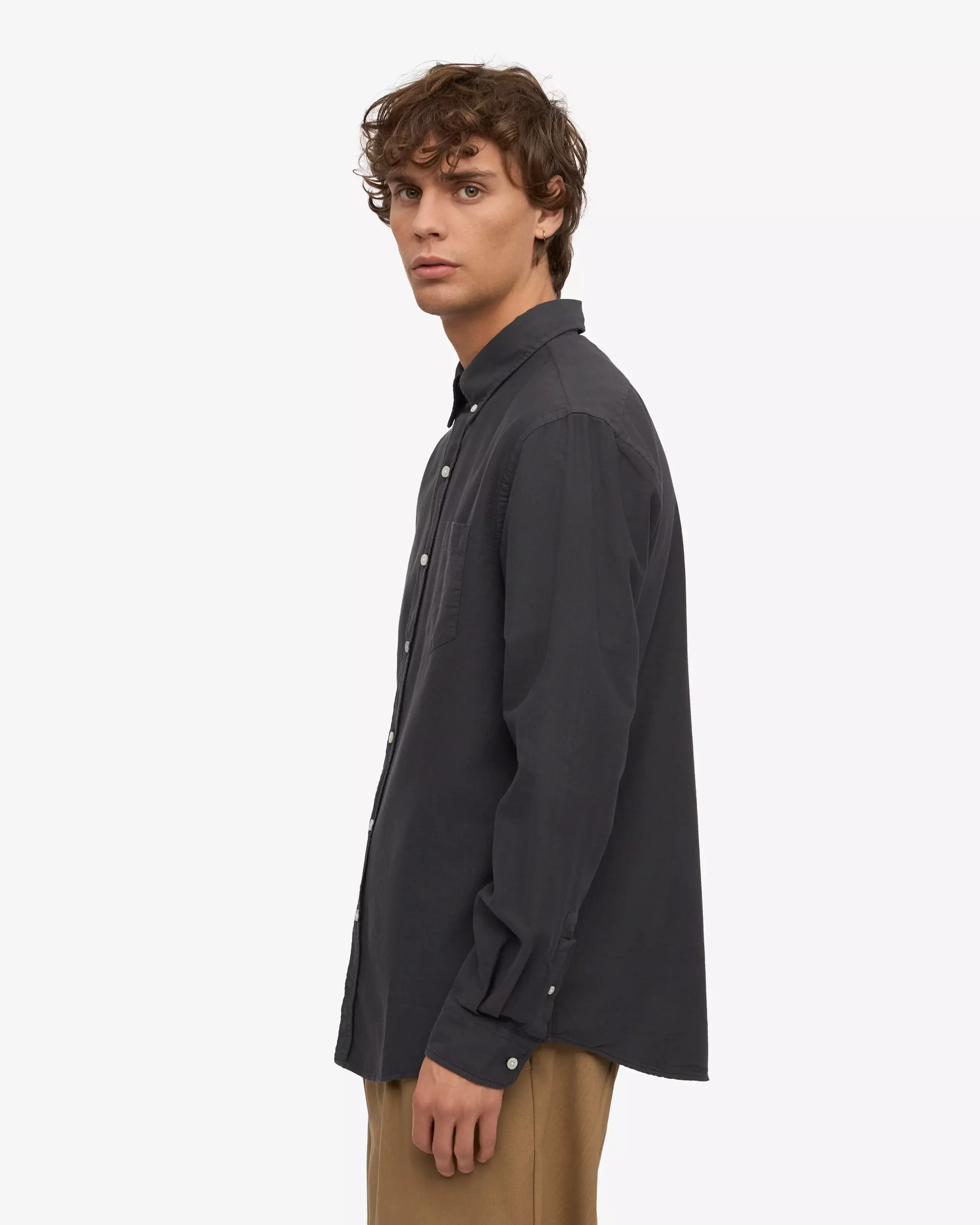 Colorful Standard Lava Grey Organic Button-Down Shirt Hemd Herren grau